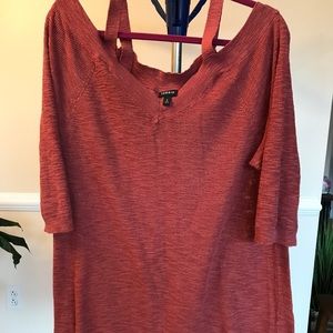 Off Shoulder V-Neck Sweater